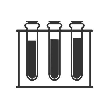 Test tüpü simgesi. Vektör çizim düz