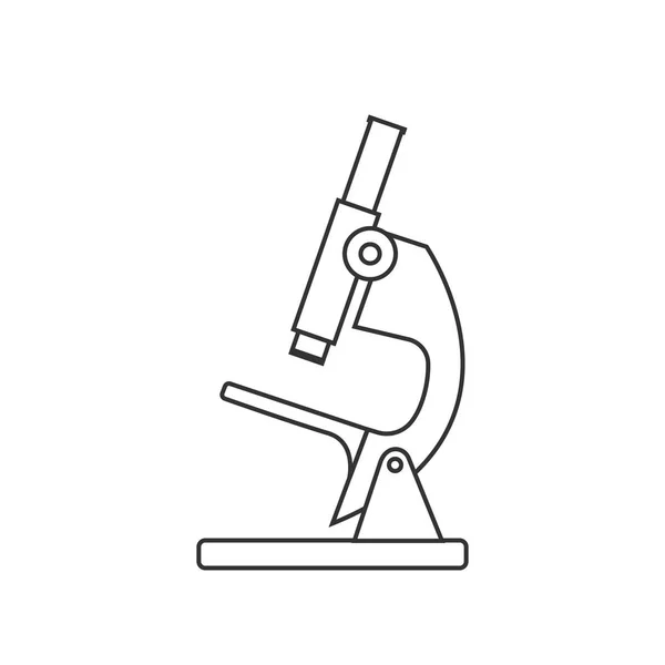 Illustration Vectorielle Design Plat Silhouette Microscope — Image vectorielle