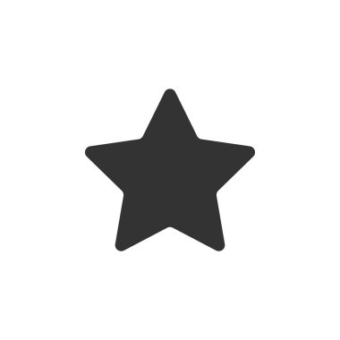 Gri yıldız simgesi. Vektörel çizimler. Düz tasarım.