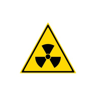 Radyasyon uyarı simgesi simgesi. Vektör çizim, düz tasarım.