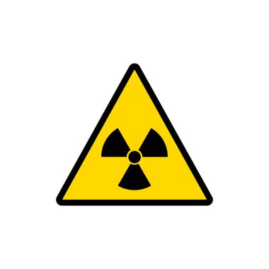 Radyasyon uyarı simgesi simgesi. Vektör çizim, düz tasarım.