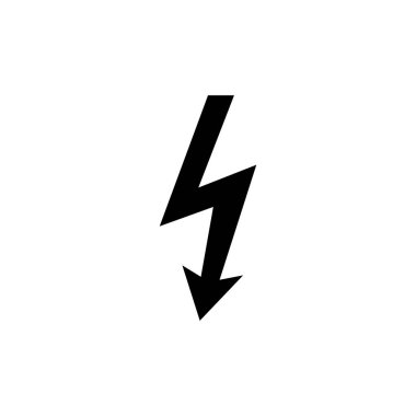 Yüksek gerilim işareti. Vektör çizim, düz tasarım.