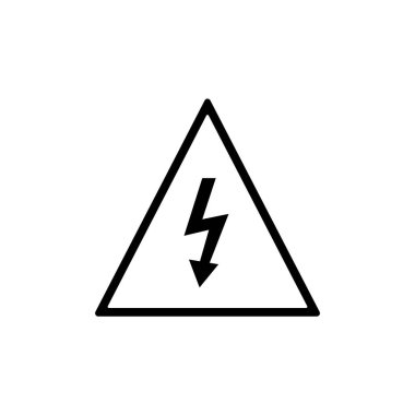 Yüksek gerilim işareti. Vektör çizim, düz tasarım.