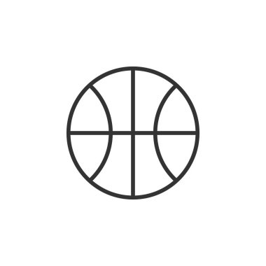 Basketbol topu simgesi. Vektör çizim, düz tasarım.