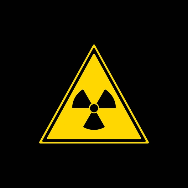Icône symbole d'avertissement de rayonnement. Illustration vectorielle, design plat . — Image vectorielle