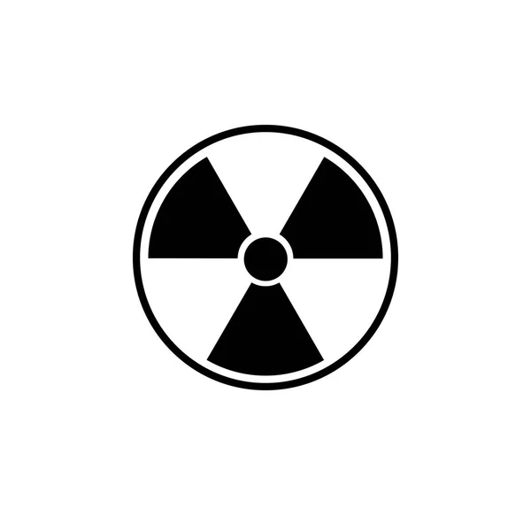 Значок радиационного предупреждения. Векторная иллюстрация, плоский дизайн . — стоковый вектор
