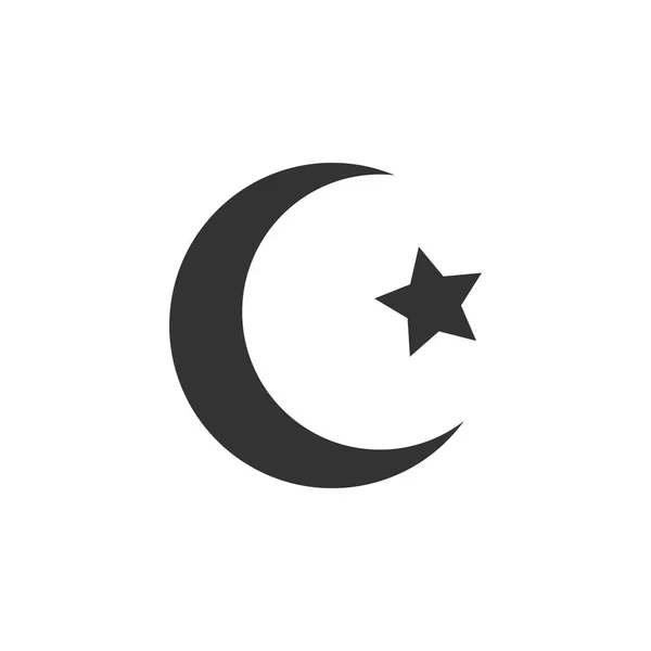 Islamic crescent icon. Vector illustration, flat design. — Stock Vector