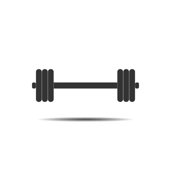 Dumbbell icon, barbel icon. Fitness sign. Vector illustration. Flat design. — Stock Vector