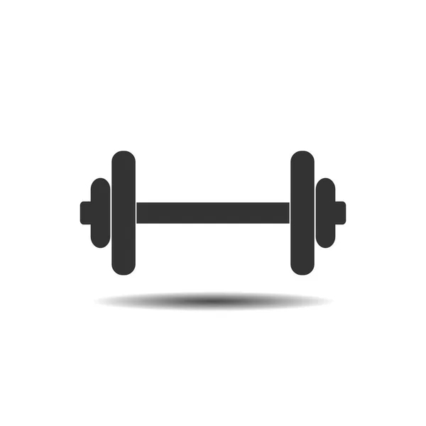 Icono de mancuerna, icono de barbo. Señal de fitness. Ilustración vectorial. Diseño plano . — Vector de stock