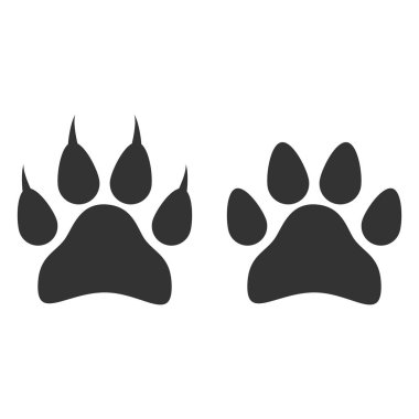 Pençe yazdırma simgesi. Vektör çizim, düz tasarım.