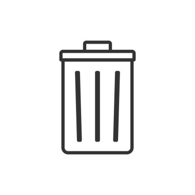 Geri dönüşüm kutusu simgesi. Vektör çizim, düz tasarım.