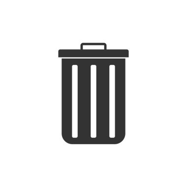 Geri dönüşüm kutusu simgesi. Vektör çizim, düz tasarım.