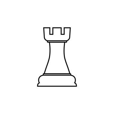 Kale satırı satranç simgesi. Vektör çizim, düz tasarım.