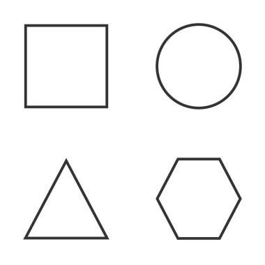 Geometrik figürler Icon set. Vektör çizim, düz tasarım
