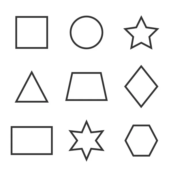 Geometric Figures Icon Set Vector Illustration Flat Design — Stock Vector