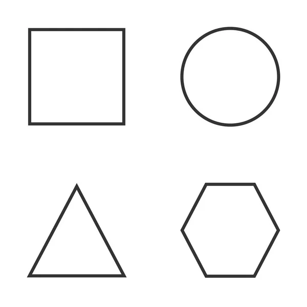 Set Icone Geometriche Illustrazione Vettoriale Design Piatto — Vettoriale Stock