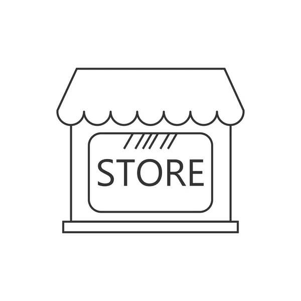 Comercio, tienda, icono de la tienda. Ilustración vectorial. Edificio — Vector de stock