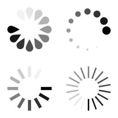 Yükleme daire simgesi. Vektör çizim, düz tasarım