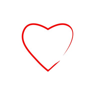 Vektör çizim, düz tasarım. Kalp simgesi aşk sembolü