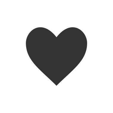 Vektör çizim, düz tasarım. Kalp simgesi aşk sembolü