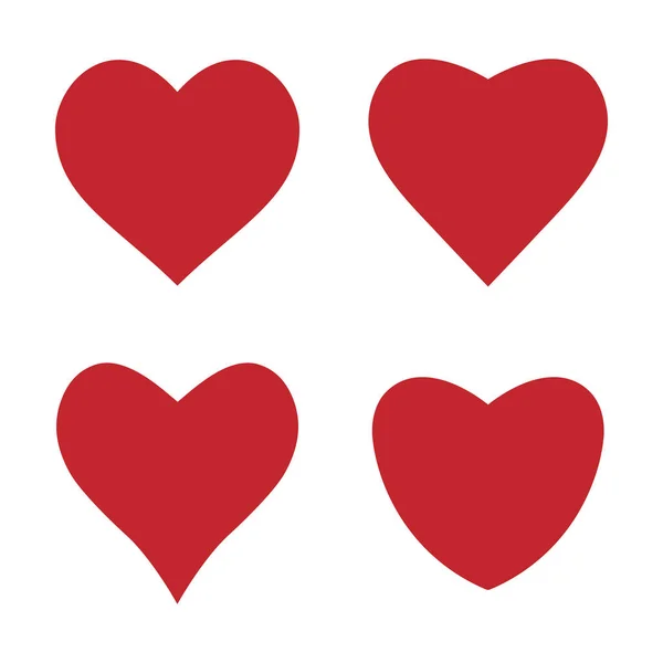 心の愛のシンボルのアイコンを設定 ベクトル図 フラット — ストックベクタ