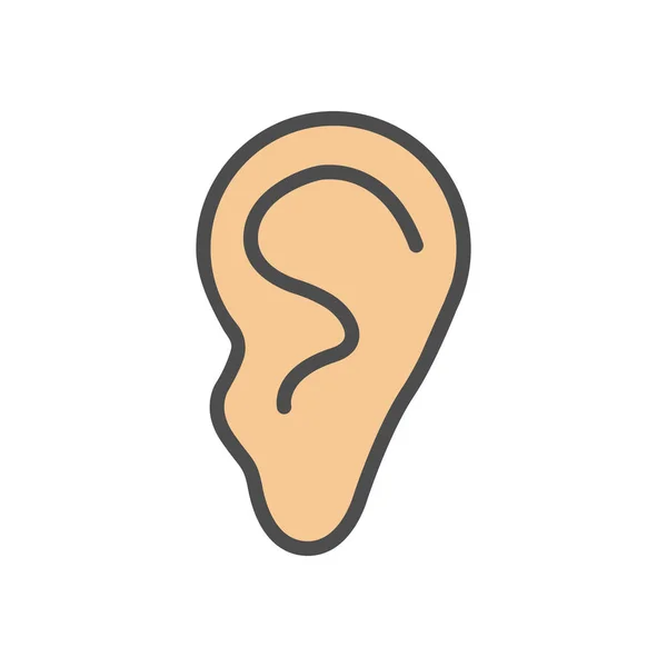 Vector Illustration Flat Design Ear Icon — Stock Vector