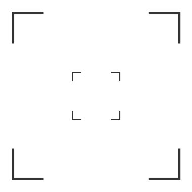 Vektör çizim, kamera çerçeve vizör ekran simgesi