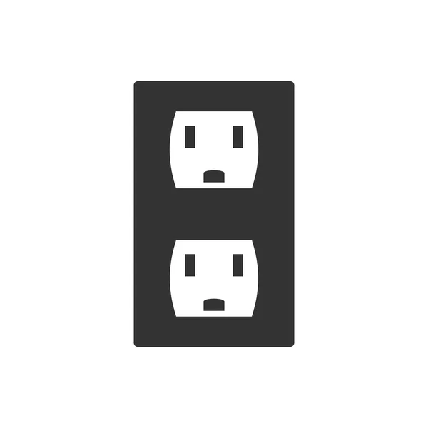 Mobilepower Electrical Socket Icon Vector Illustration Flat Design — Stock Vector