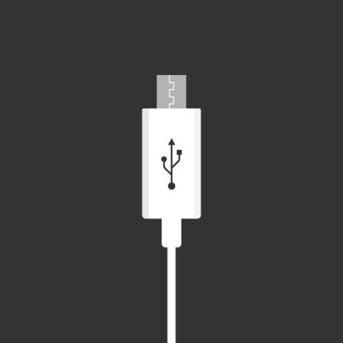 Mikro Usb kabloları. Vektör çizim, düz tasarım.