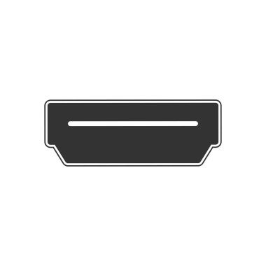 Vektör çizim, düz tasarım. HDMI arabirim bağlantı noktası simgesi