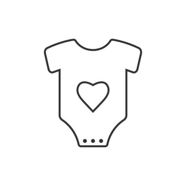 Çocuklar Onesie simgesi. Vektör çizim, düz tasarım.