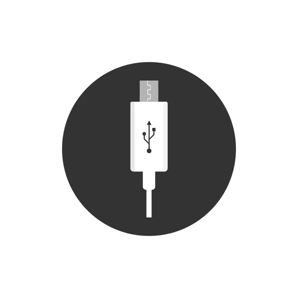 마이크로 Usb 케이블입니다. 벡터 일러스트 레이 션, 평면 디자인. — 스톡 벡터