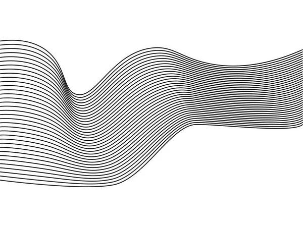 波浪线, 波浪条纹。向量例证。风格化线条艺术背景. — 图库矢量图片