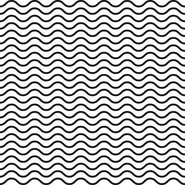 Línea ondulada patrón sin costura. Blanco y negro. Ilustración vectorial . — Vector de stock