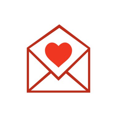 Sevgililer günü, aşk, Romantik, iletileri kalp simge vektör çizim