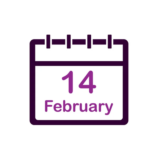 Kalender Februar Vektor Symbol Flache Bauweise Vektor — Stockvektor