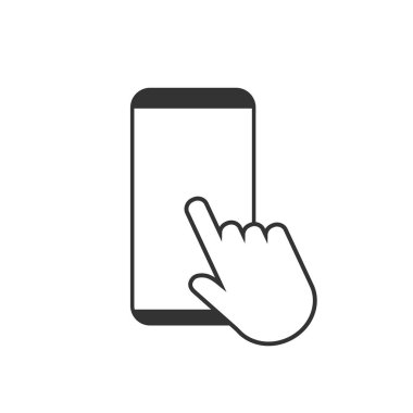 Smartphone dokunmatik ekran simgesi. Düz tasarım vektör