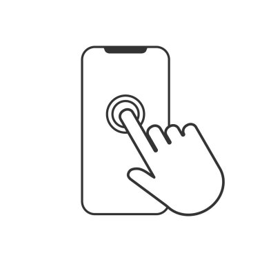 Smartphone dokunmatik ekran simgesi. Düz tasarım vektör