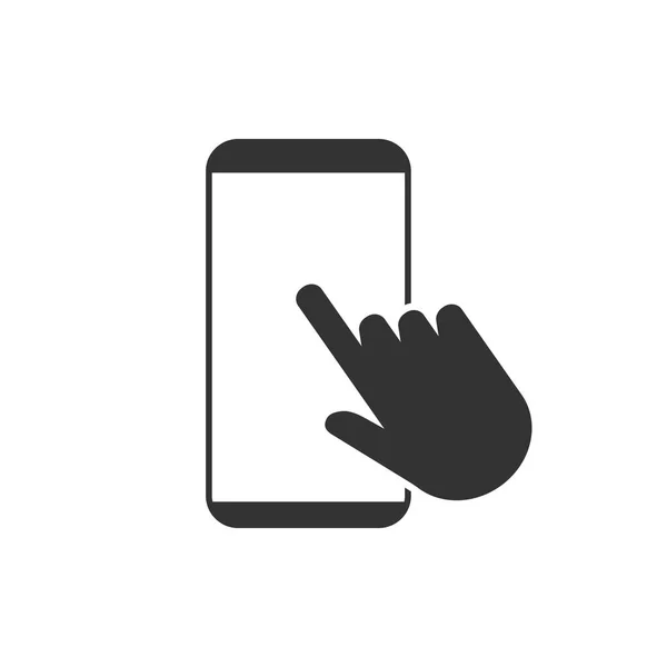 Smartphone Touchscreen Icon Flat Design Vector — Stock Vector