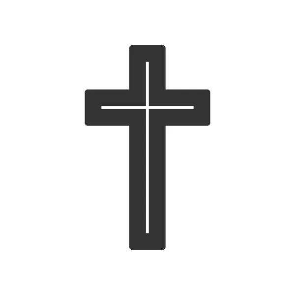 Design Piatto Illustrazione Vettoriale Religione Croce Cristiana — Vettoriale Stock
