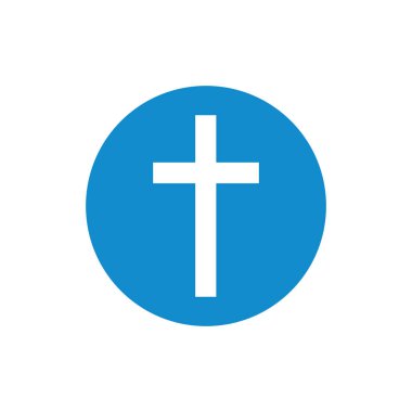 Düz tasarım. Vektör çizim. Din Hıristiyan çapraz