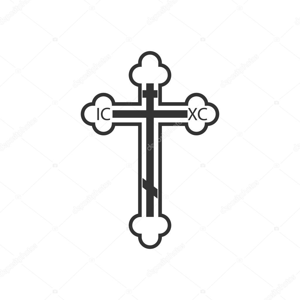 Flat design. Vector illustration Orthodox cross