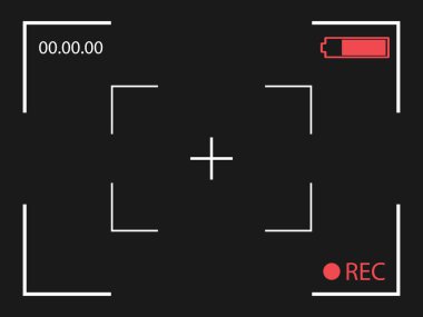 Kamera çerçeve vizör ekran. düz