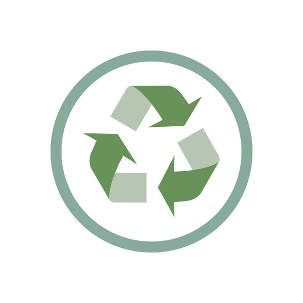 Recycle Vektor Symbol Stil Ist Flaches Symbol Abgerundete Ecken Weißer — Stockvektor