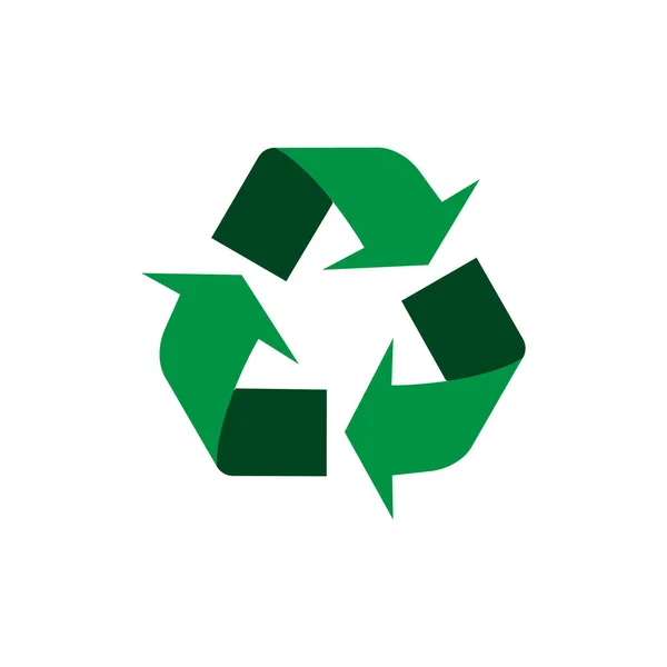 Recycle Vector Pictogram Stijl Plat Symbool Afgeronde Hoeken Witte Achtergrond — Stockvector