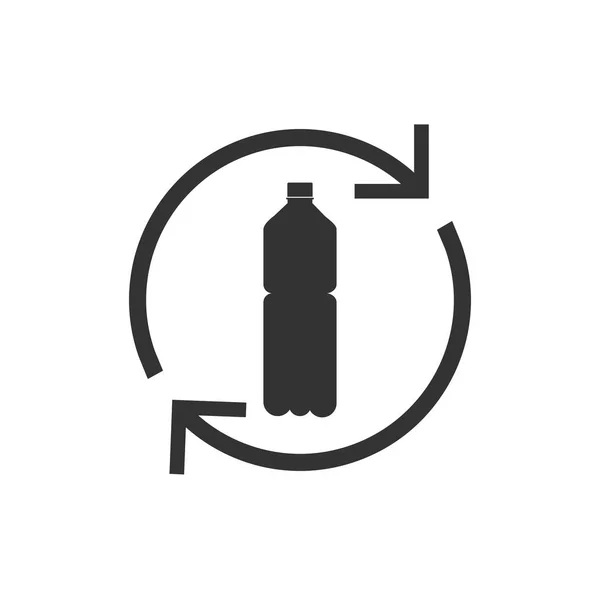 Újrahasznosítható Műanyag Újrahasznosított Üveg Ikon Vektor — Stock Vector