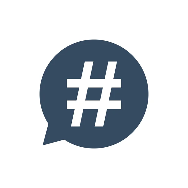Hashtag Εικονίδιο Στο Συννεφάκι Ομιλίας Διάνυσμα Επίπεδη — Διανυσματικό Αρχείο