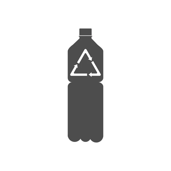 Recyklovatelných plastových, recyklovaný láhev ikona. Vektorové ilustrace, plochý design. — Stockový vektor