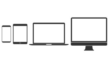 Elektronik cihazlar Icon set. Vektör çizim, düz tasarım.