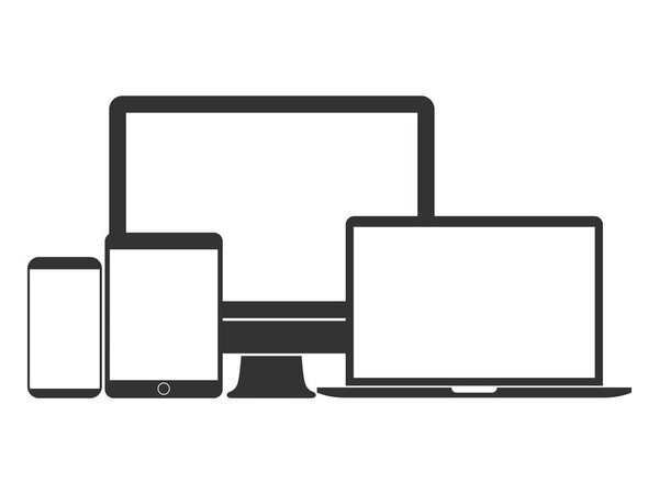 Набор значков электронных устройств. Векторная иллюстрация, плоский дизайн
.